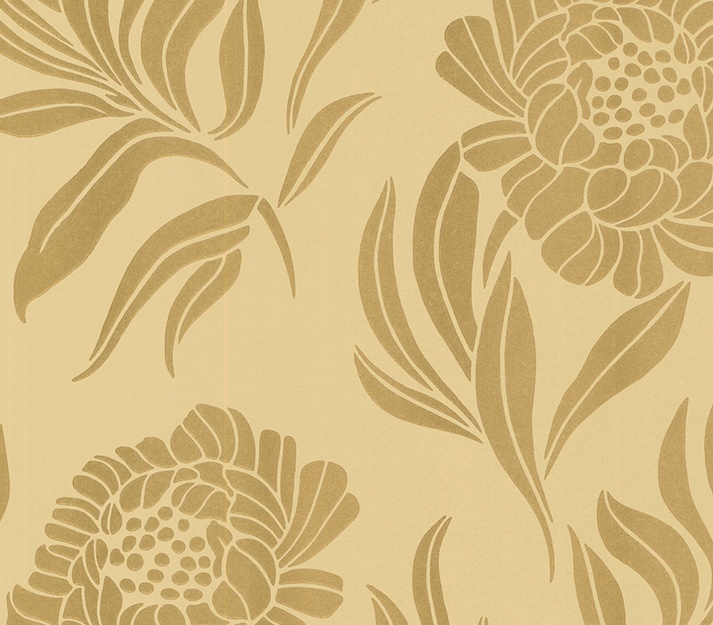 Tapet, Chatsworth, Gold Luxury Floral, 1838 Wallcoverings, 5.3mp / rola