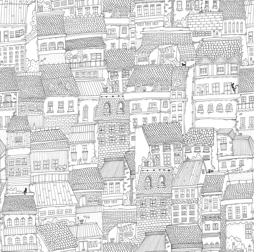 Tapet Dream Town, Graphite, Rebel Walls - 2