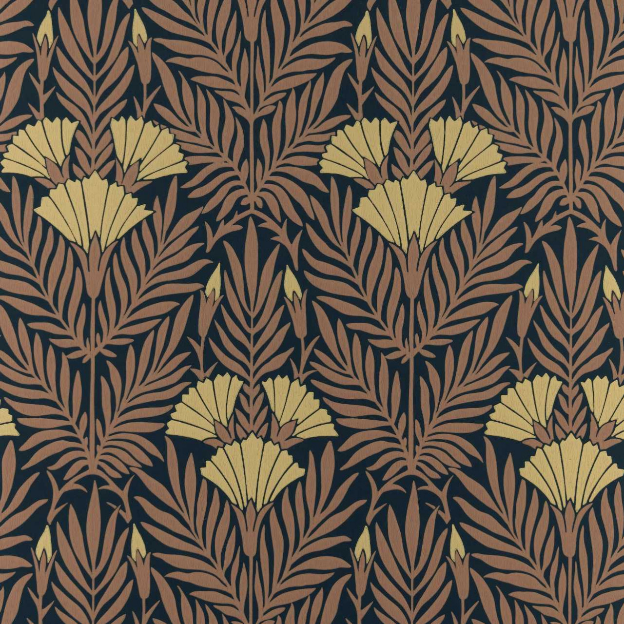 Tapet Floral Fanfare, Burnt Orange, 1838 Wallcoverings, 5.3mp / rola - 1 | YEO