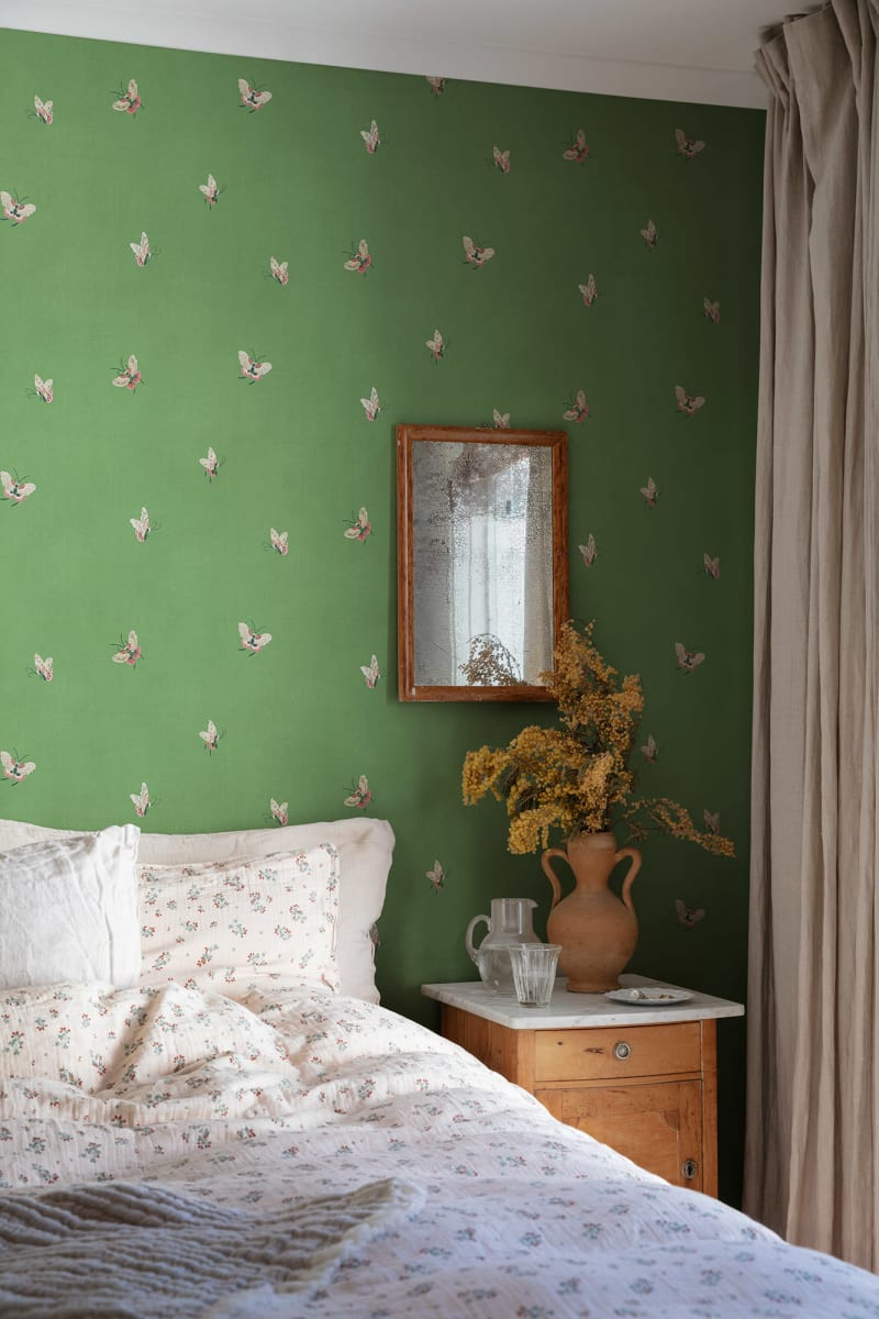 Tapet lavabil Butterflies, Green, Sandberg, 5.3mp / rola - 2 | YEO