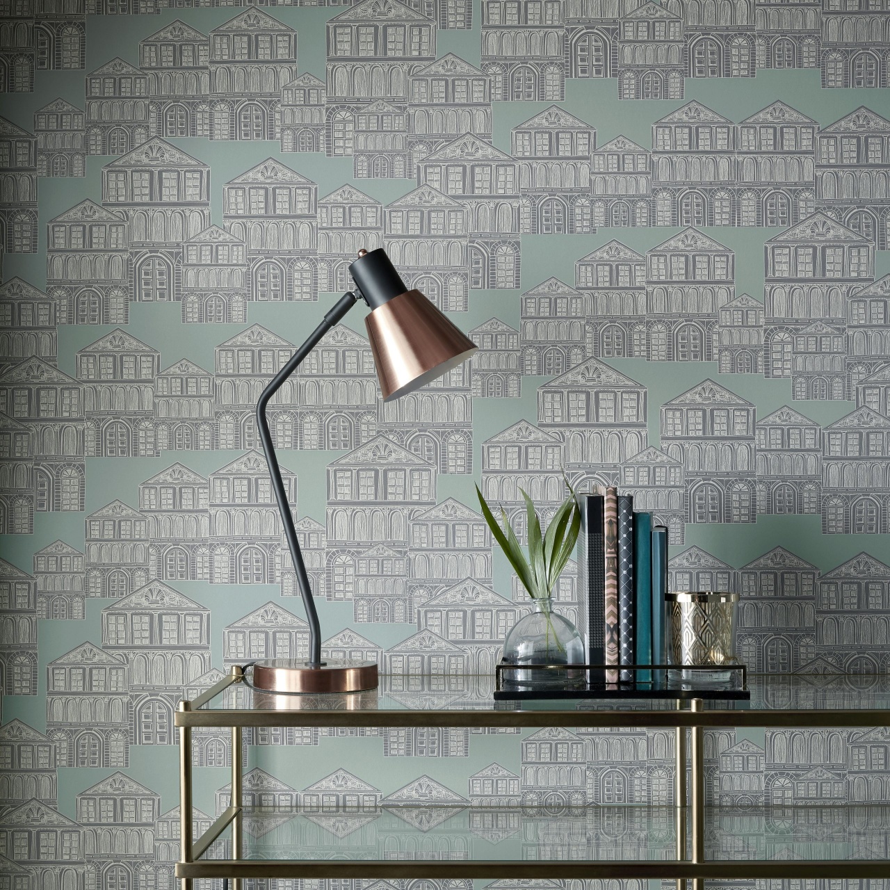 Tapet, Maison, Neo Mint Green Luxury Patterned, 1838 Wallcoverings, 5.3mp / rola