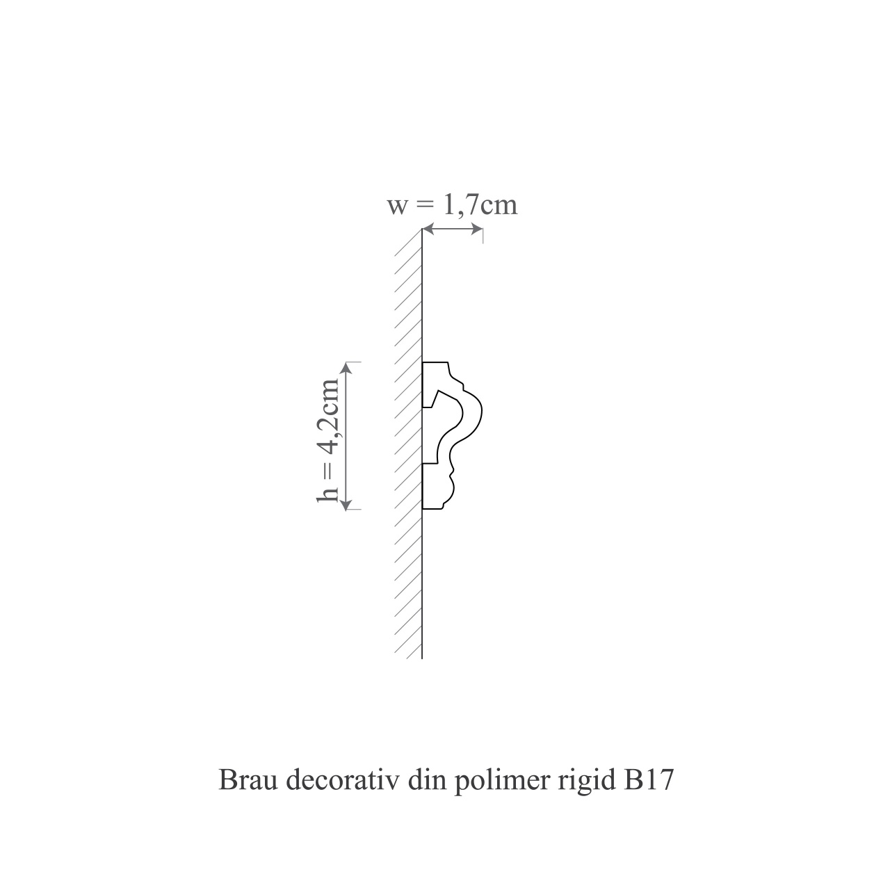 Brau decorativ din polimer rigid B17 - 4.2x1.7x200 cm - 1 | YEO