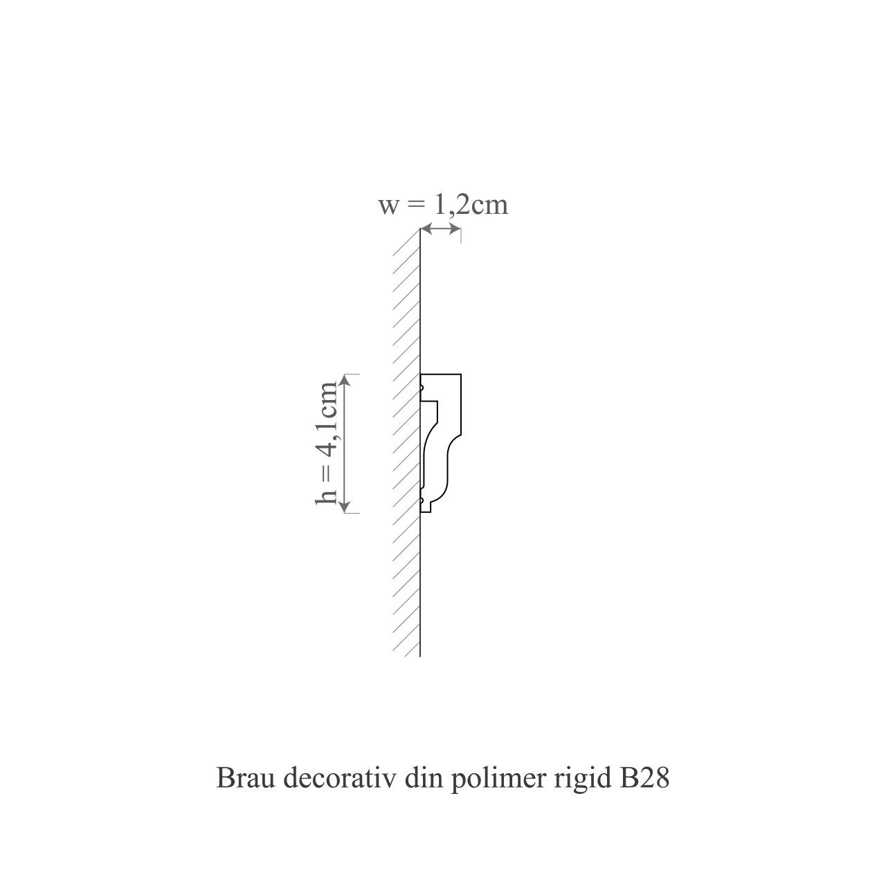 Brau decorativ din polimer rigid B28 - 4.1x1.2x200 cm - 1 | YEO