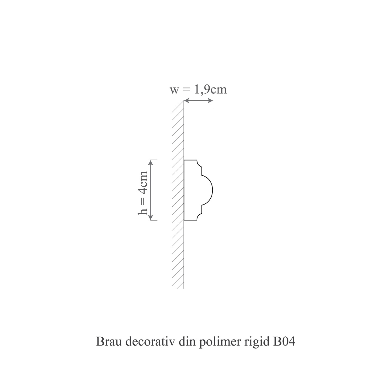 Brau decorativ din polimer rigid B4 - 4x1.9x200 cm - 1 | YEO
