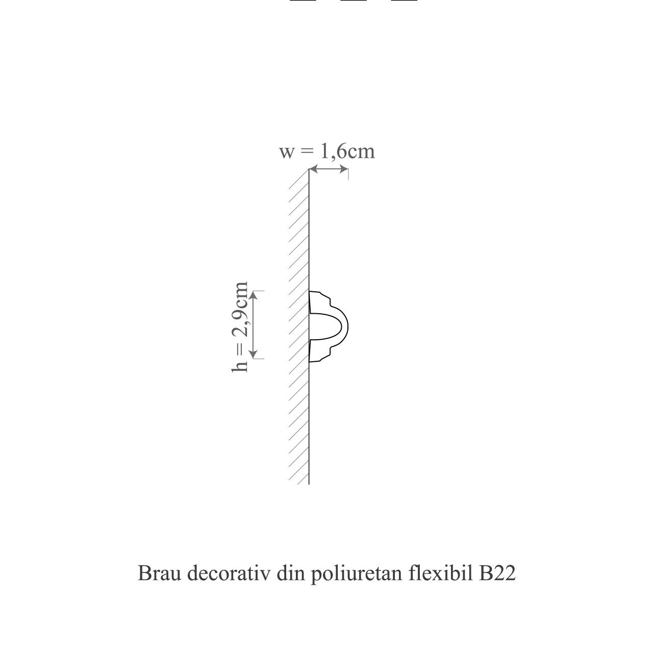 Brau decorativ flex B22F - 2.9x1.6x200 cm - 1 | YEO