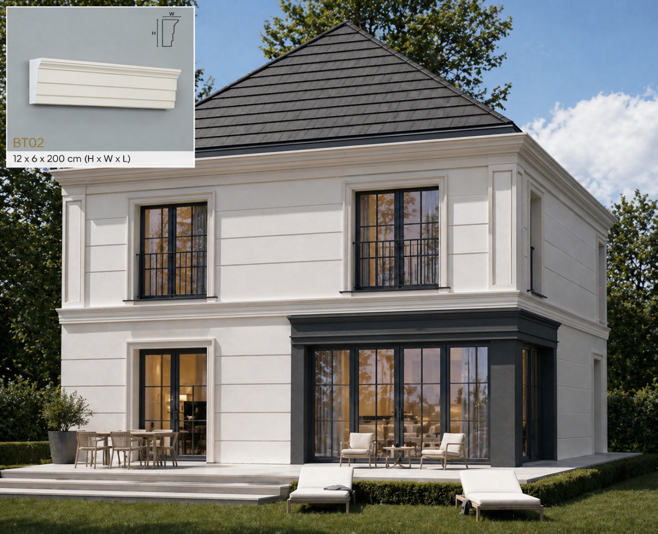 Brau exterior BT02A - 12x6x200 cm - 4