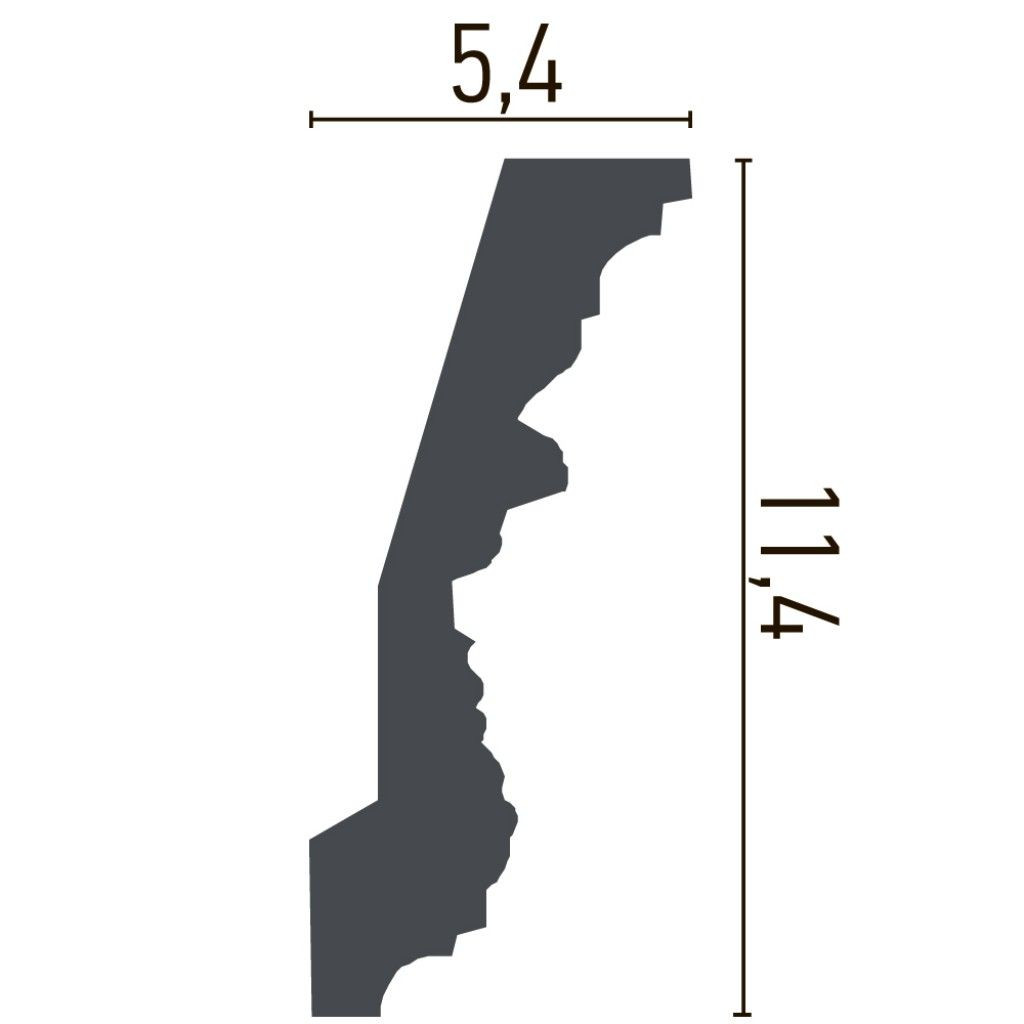 Cornisa decorativa din poliuretan C724 - 11.4x5.4x200 cm - 2 | YEO
