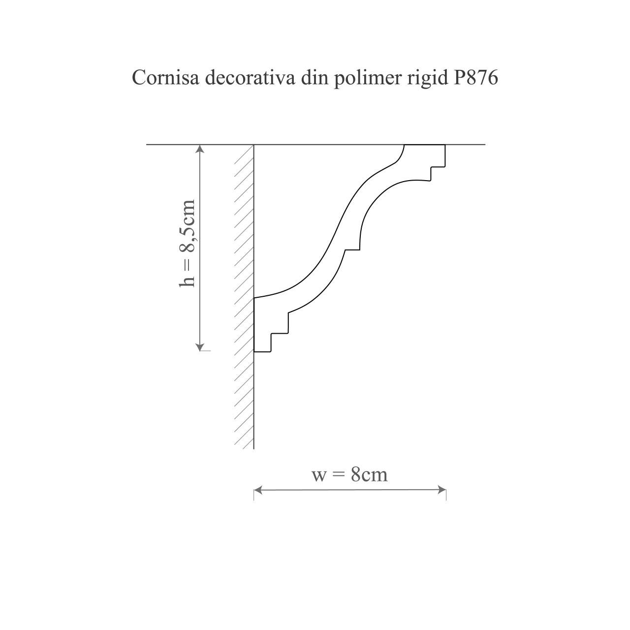 Cornisa decorativa P876 - 8x8.5x200 cm - 1 | YEO