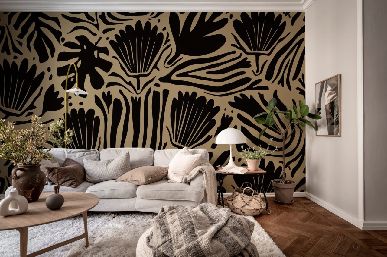 Fototapet, Abstract Blossoms, Brown, Rebel Walls