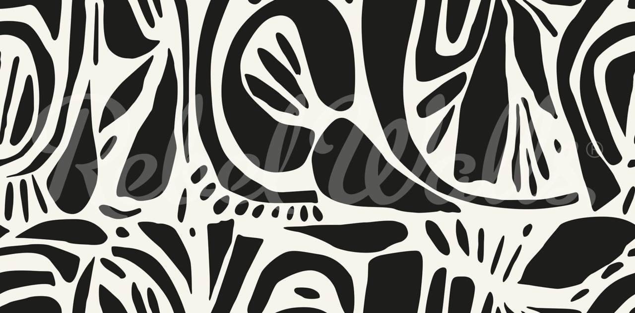 Fototapet, Abstract Forms, Black & White, Rebel Walls - 2