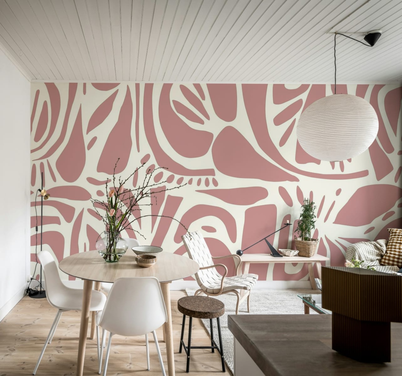 Fototapet, Abstract Forms, Soft Pink, Rebel Walls