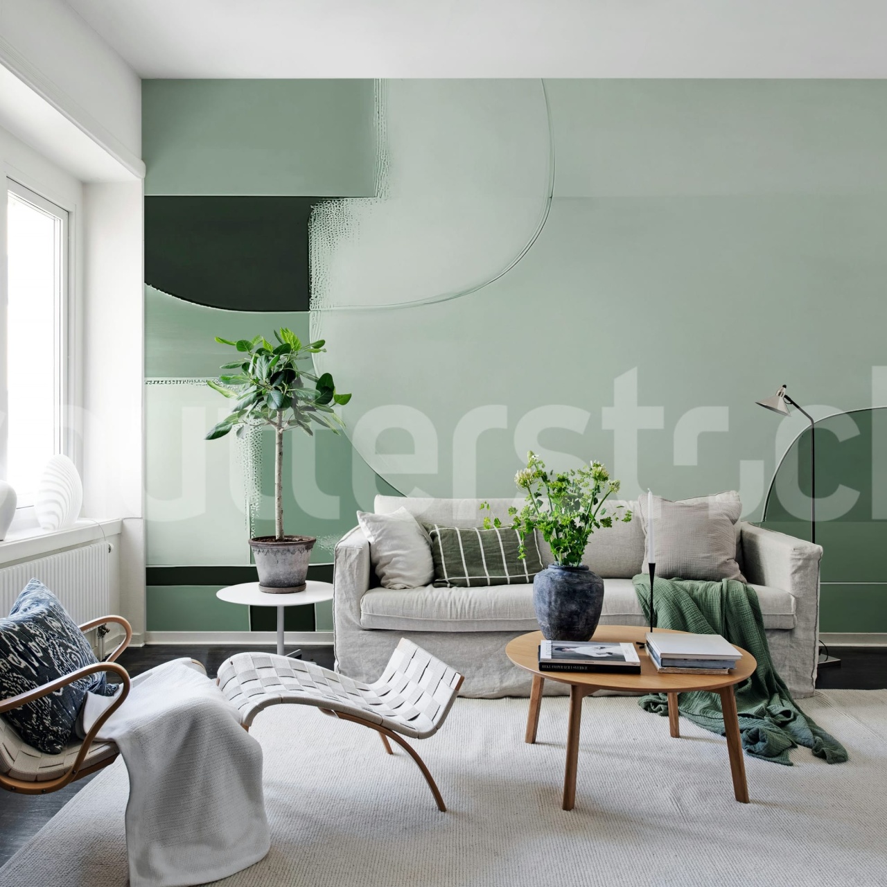 Fototapet, Abstract Shapes, Green, Rebel Walls - 3