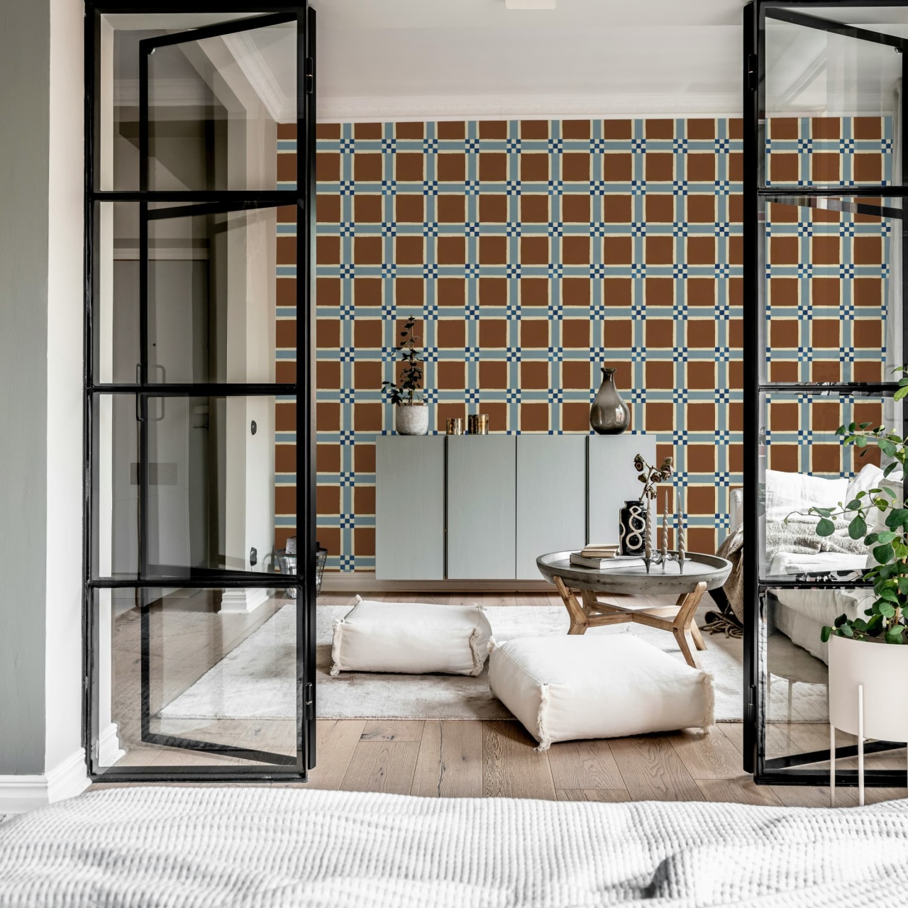 Fototapet, Bold Grid, Brown, Rebel Walls - 3