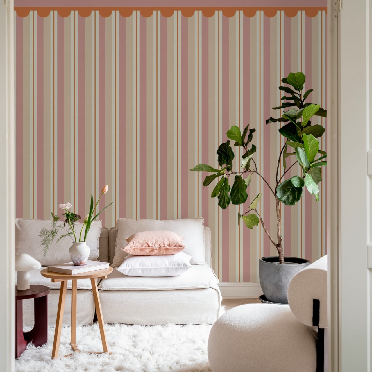 Fototapet, Border Stripe, Pink, Rebel Walls - 3