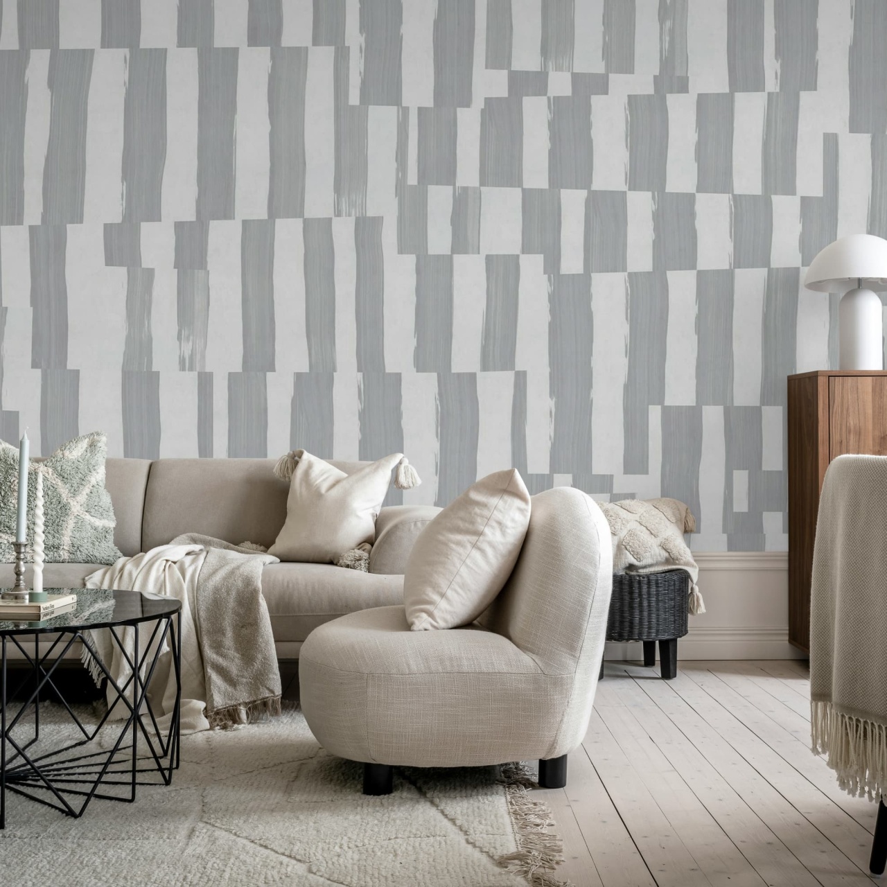Fototapet, Broken Stripes, Gray, Rebel Walls