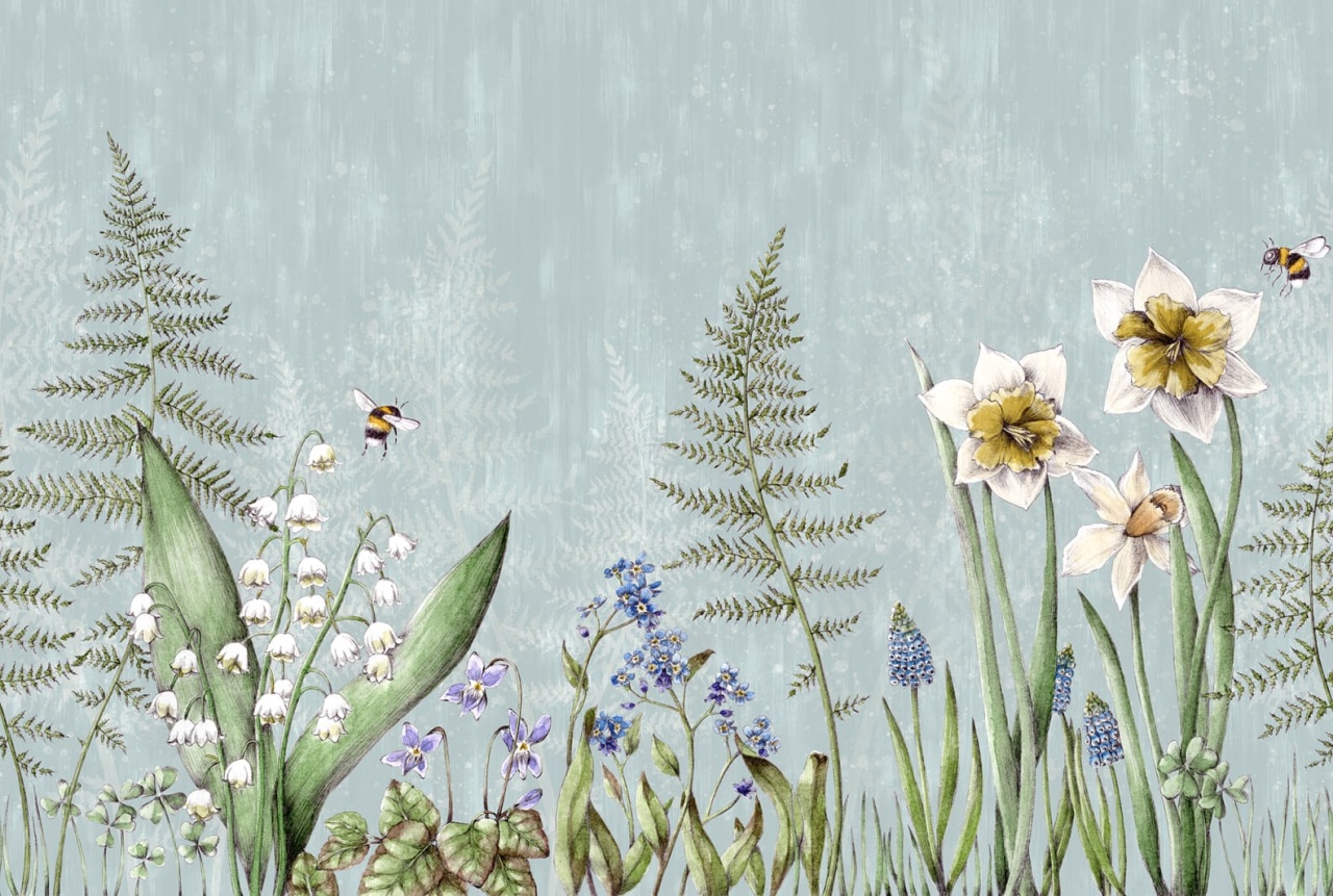 Fototapet, Bumblebee, Light blue, Rebel Walls - 2