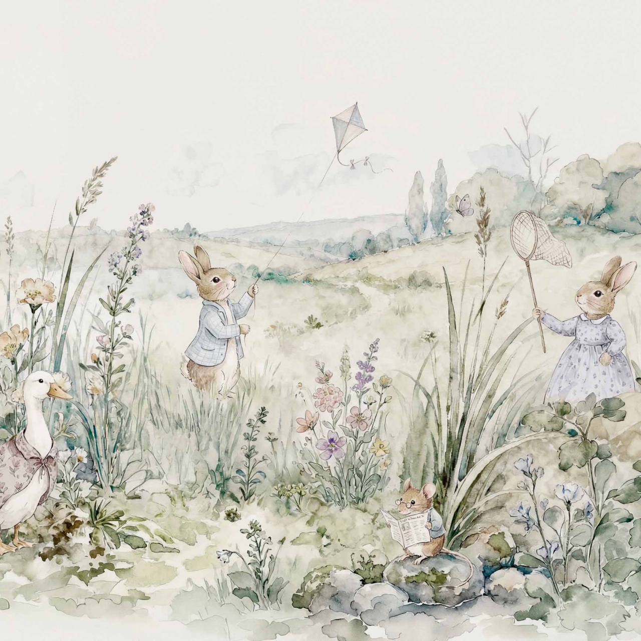 Fototapet, Bunnies, Indigo, Coordonne