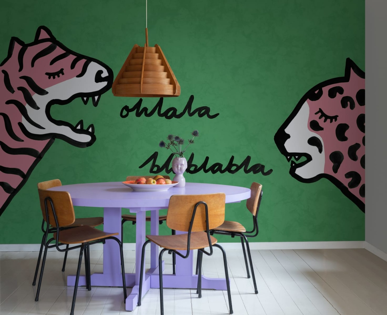 Fototapet, Cat Talk, Green, Rebel Walls - 3