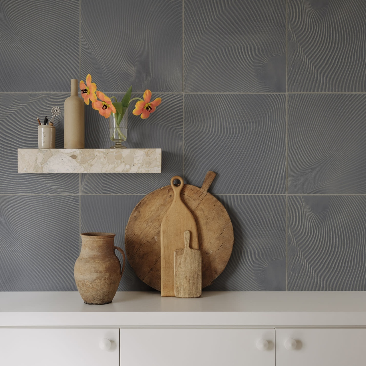 Fototapet, Craft Tiles, Light Blue, Rebel Walls