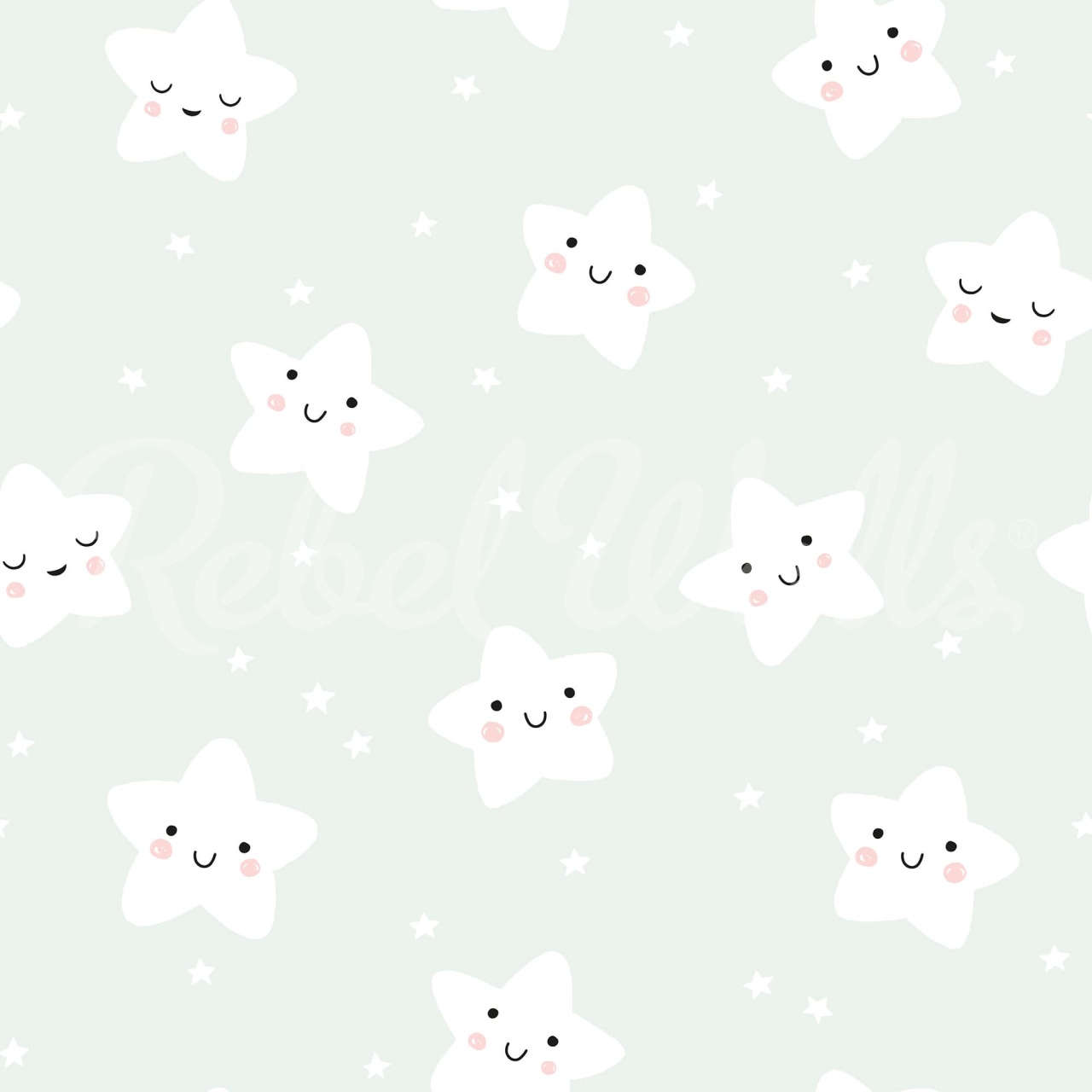 Fototapet, Cute Stars, Mint, Rebel Walls - 2