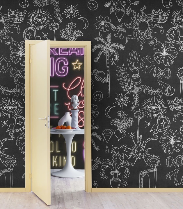 Fototapet, Doodle, Black, Rebel Walls