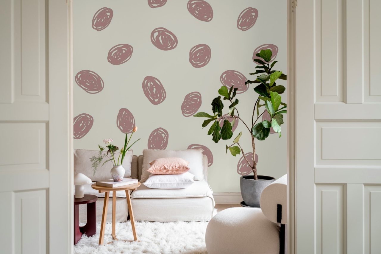 Fototapet, Doodle Dots, Pink, Rebel Walls