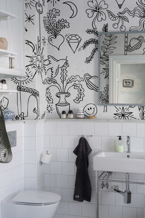 Fototapet, Doodle, White, Rebel Walls - 3