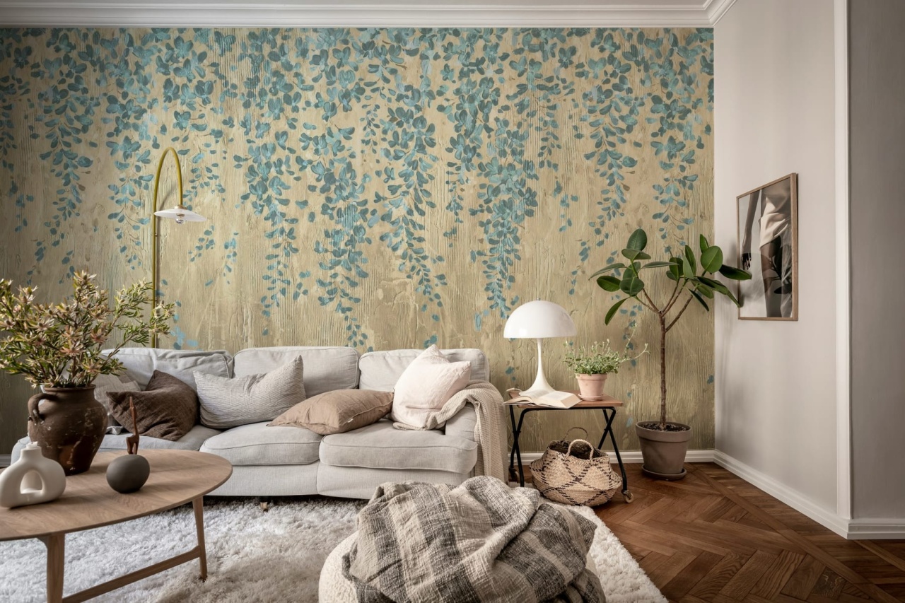 Fototapet, Draped Blossoms, Blue, Rebel Walls