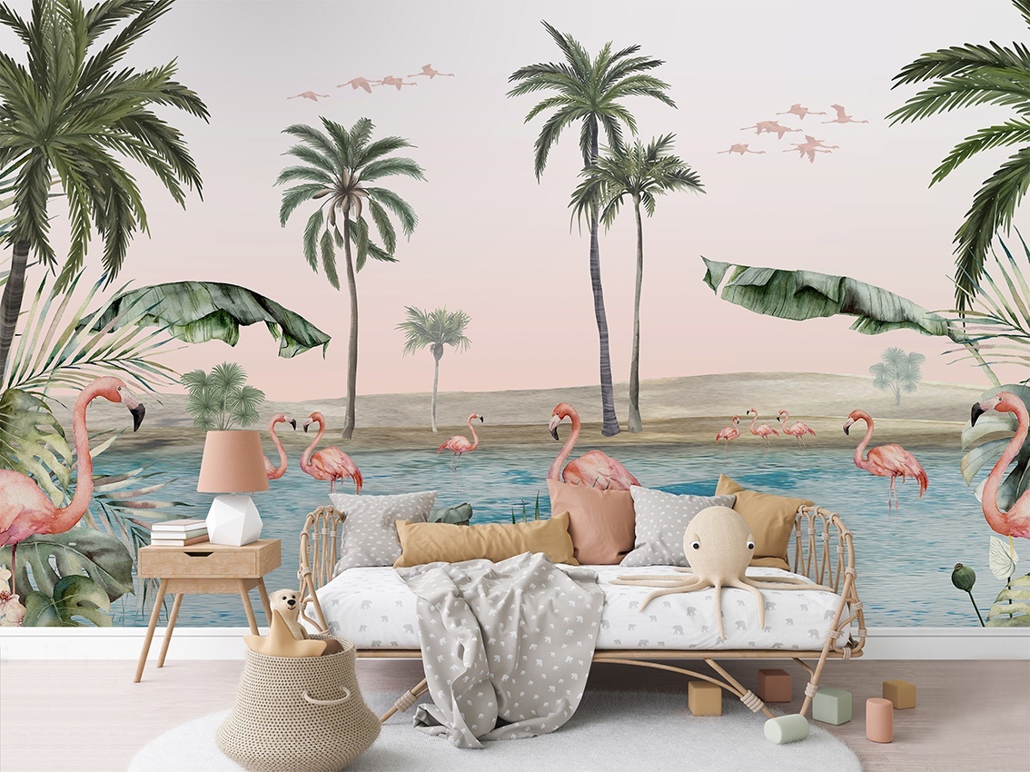 Fototapet Flamingo Oasis, Kikki Belle - 4