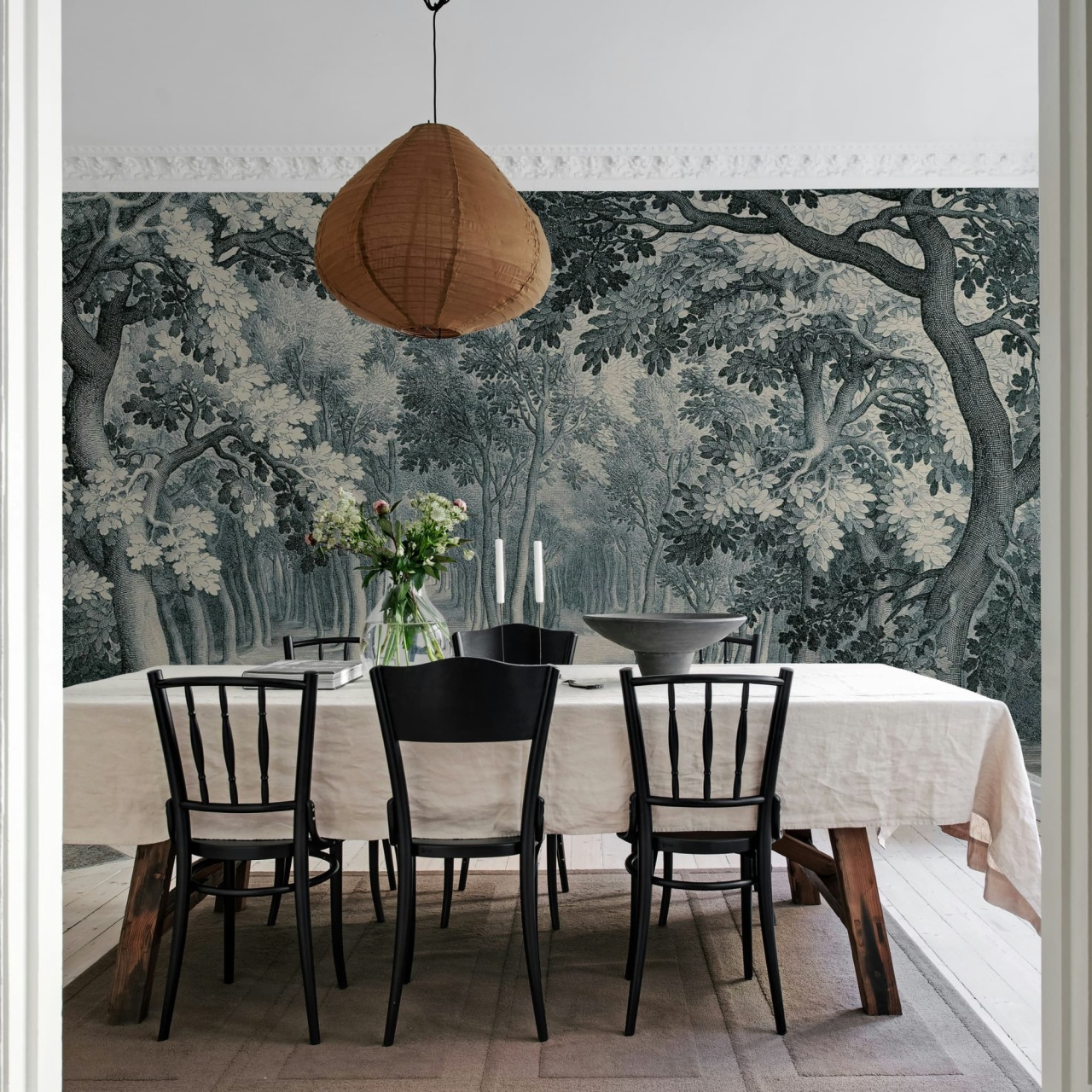 Fototapet, Forest Engraving, Blue, Rebel Walls - 3