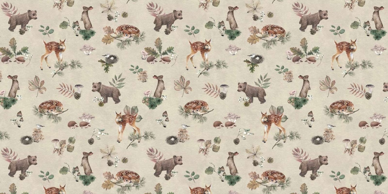 Fototapet Forest Gathering - Beige, Kikki Belle - 2