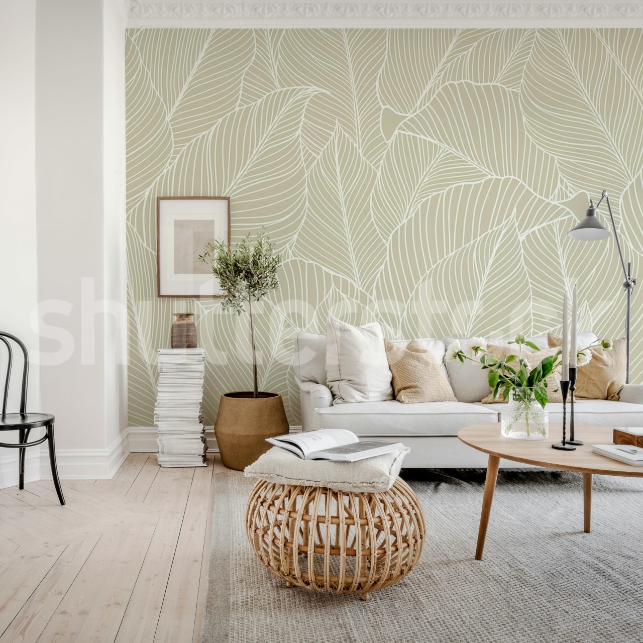 Fototapet, Giant Leafs, Sand, Rebel Walls