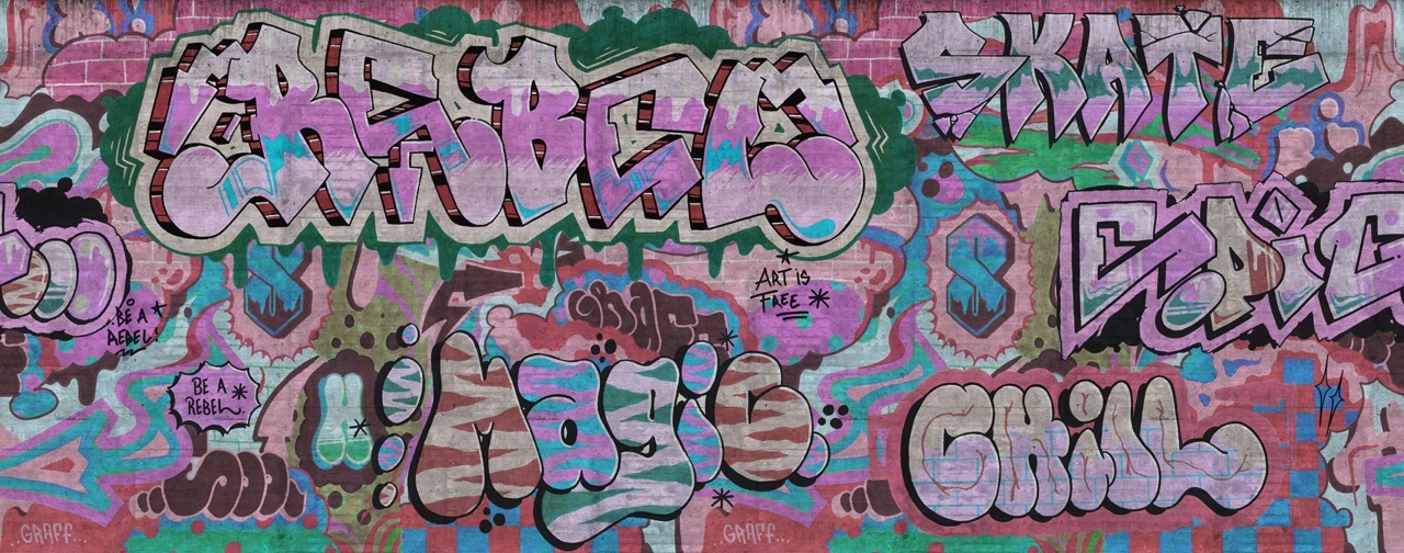 Fototapet, Graffiti, Pastel, Rebel Walls - 2