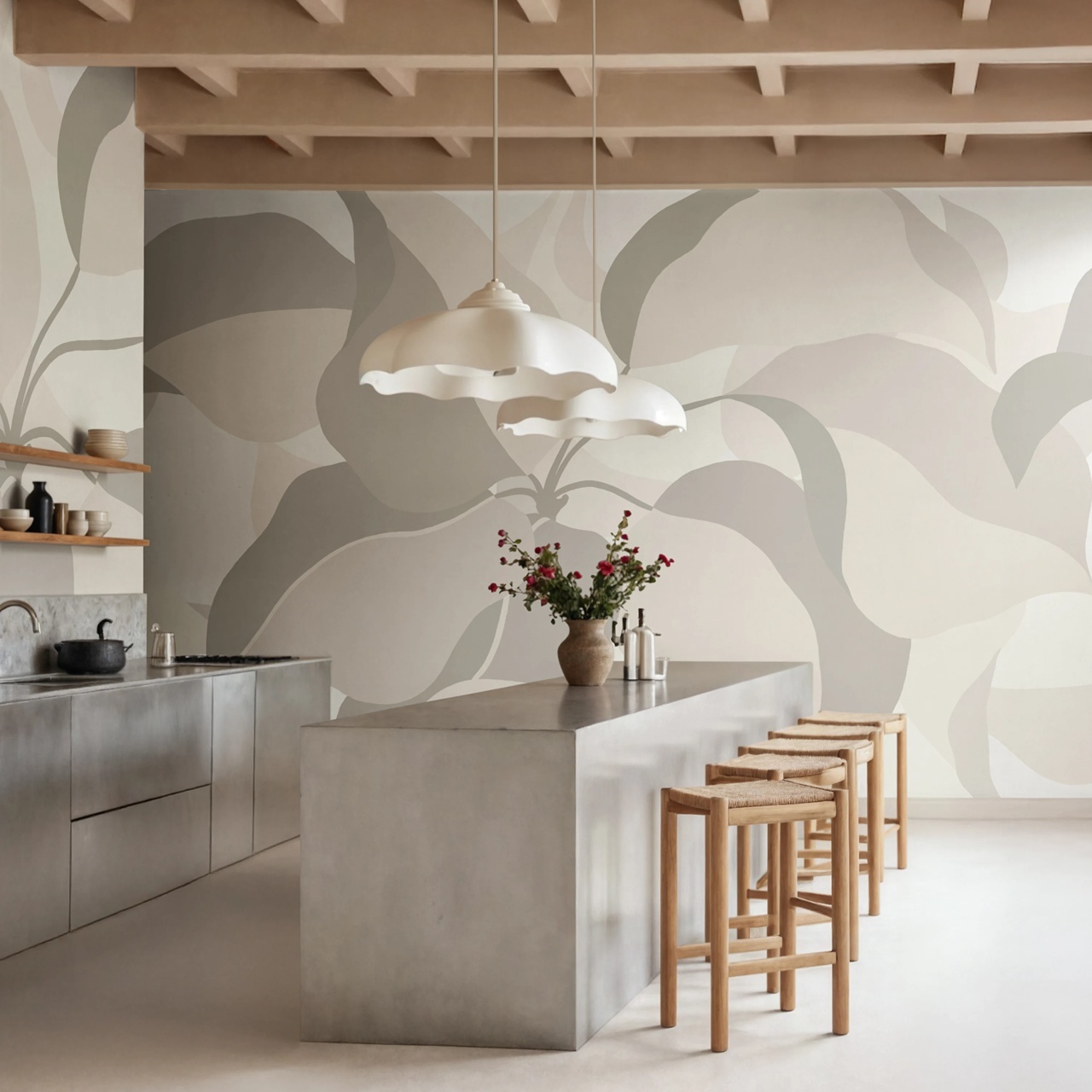 Fototapet, Grand Verdant, Beige, Rebel Walls