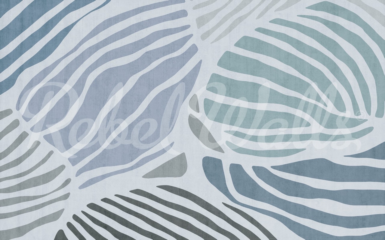 Fototapet, Graphic Leafs, Blue, Rebel Walls - 2