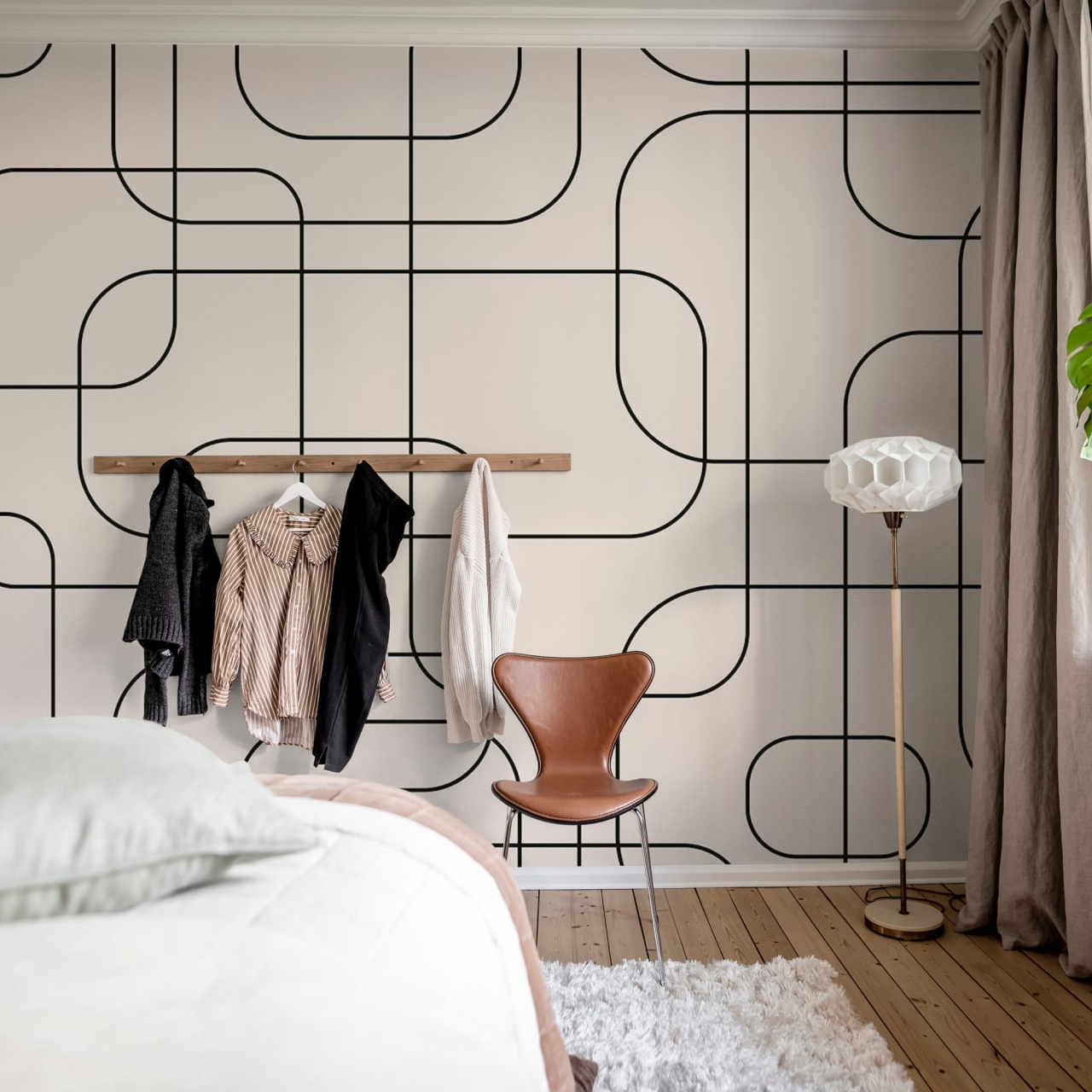 Fototapet, Graphic Lines, Beige, Rebel Walls - 3