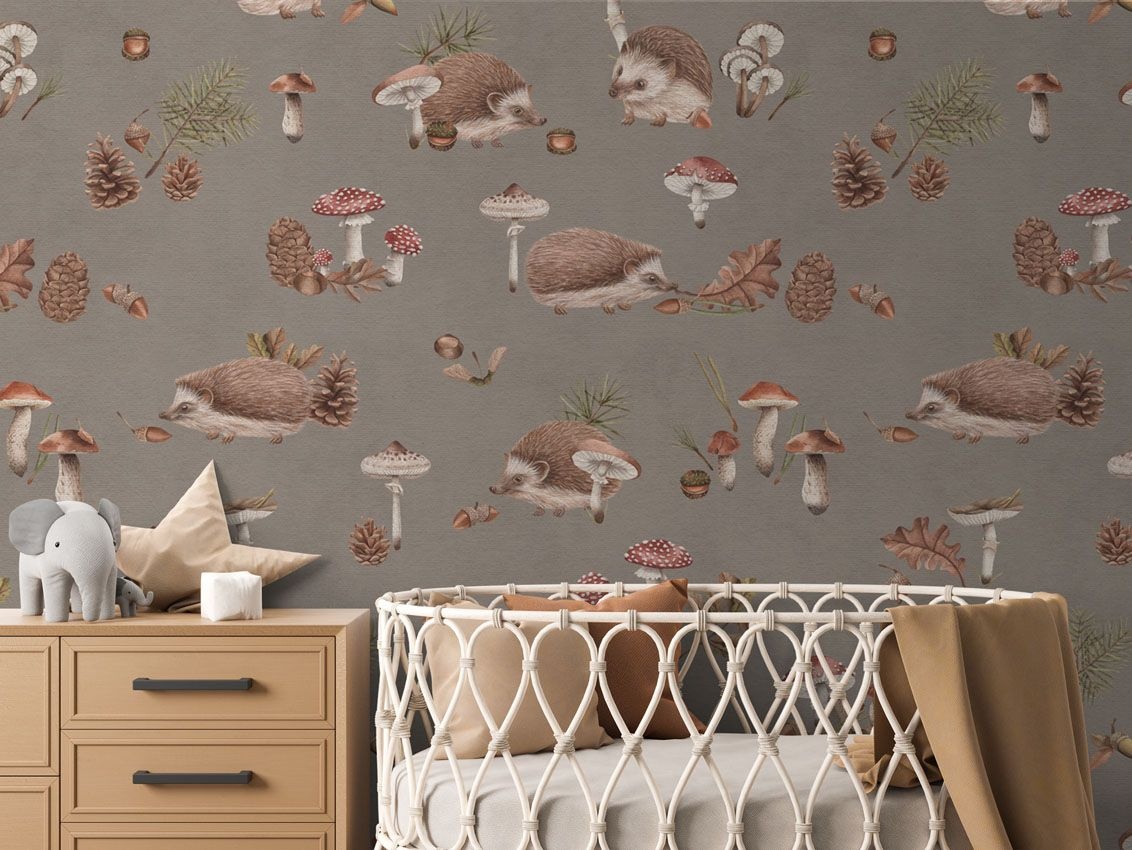 Fototapet Happy Hedgehog - Brown, Kikki Belle - 5
