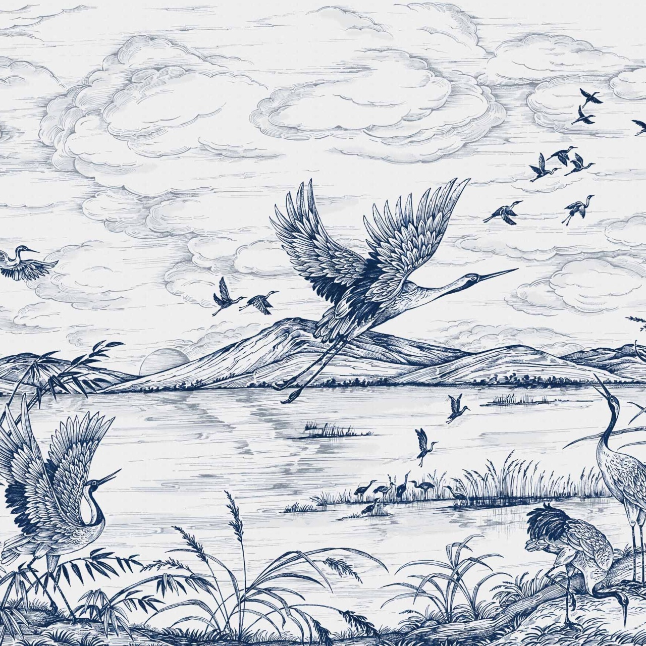 Fototapet Heron's Poetry, Sapphire, Coordonne - 2