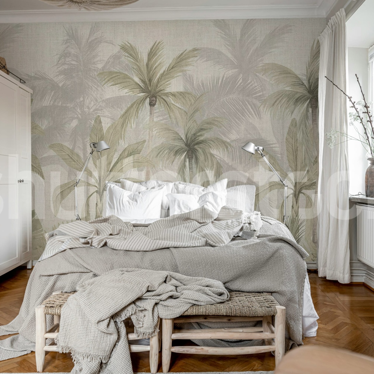 Fototapet, Jungle Canvas, Soft Green, Rebel Walls - 3