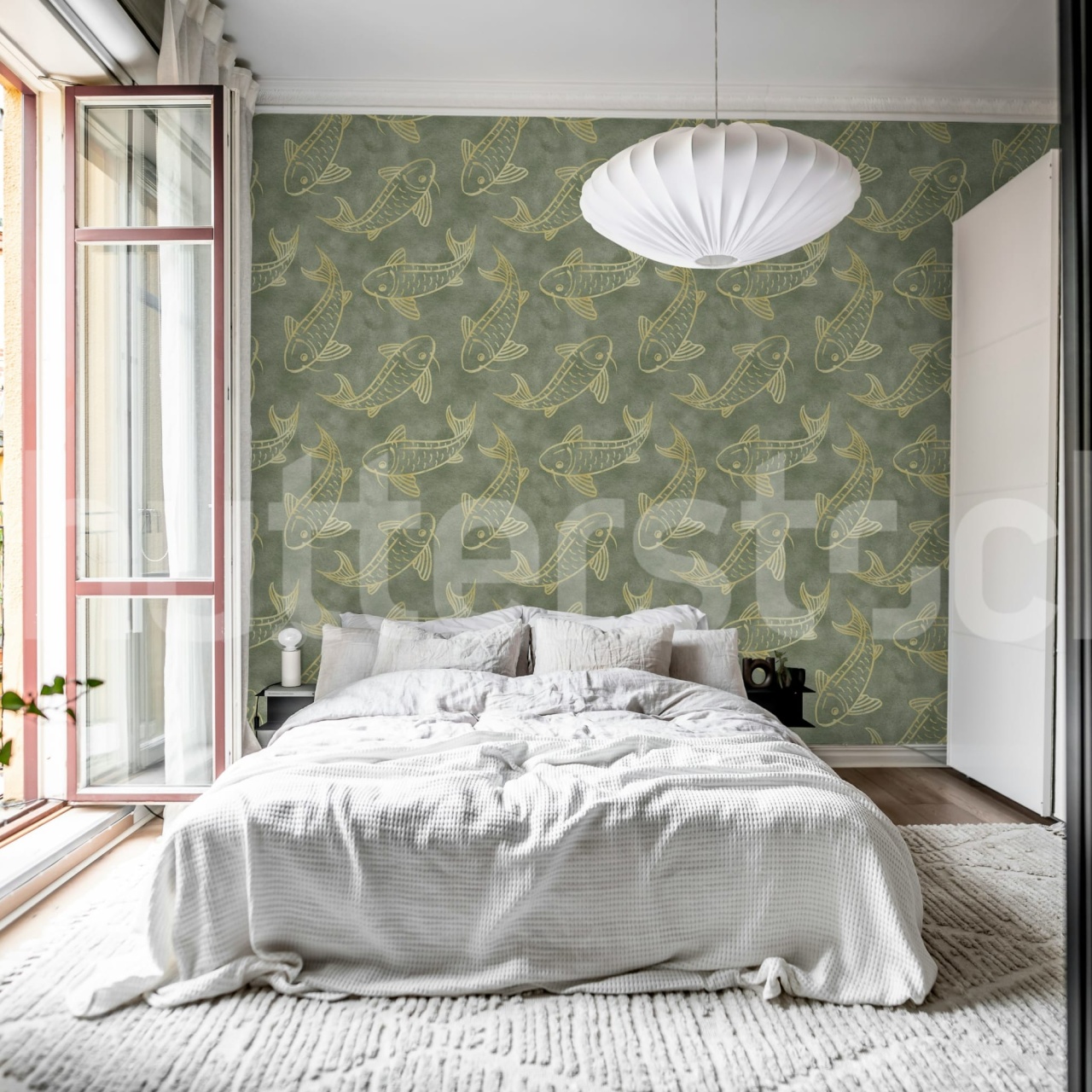 Fototapet, Koi Pond, Green, Rebel Walls