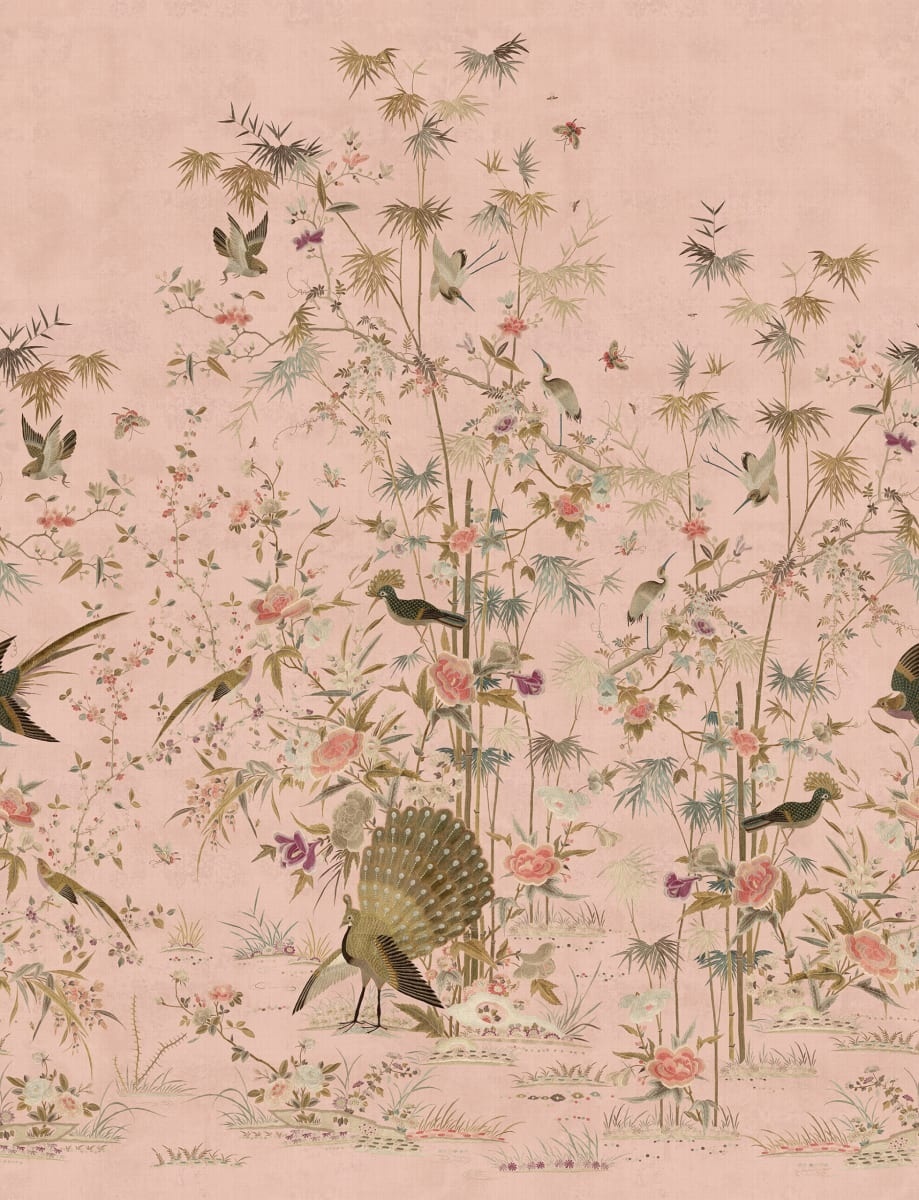 Fototapet lavabil, Chinoiserie Garden, Pink, Sandberg — imaginea 2