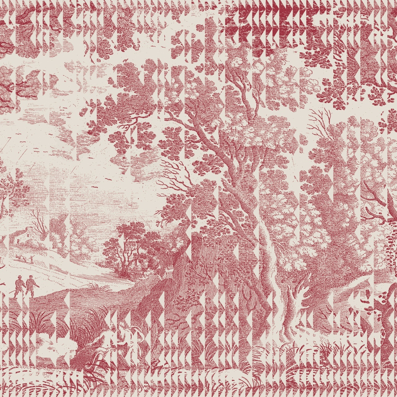 Fototapet lavabil Patch Landscape, Red, TresTintas - 2