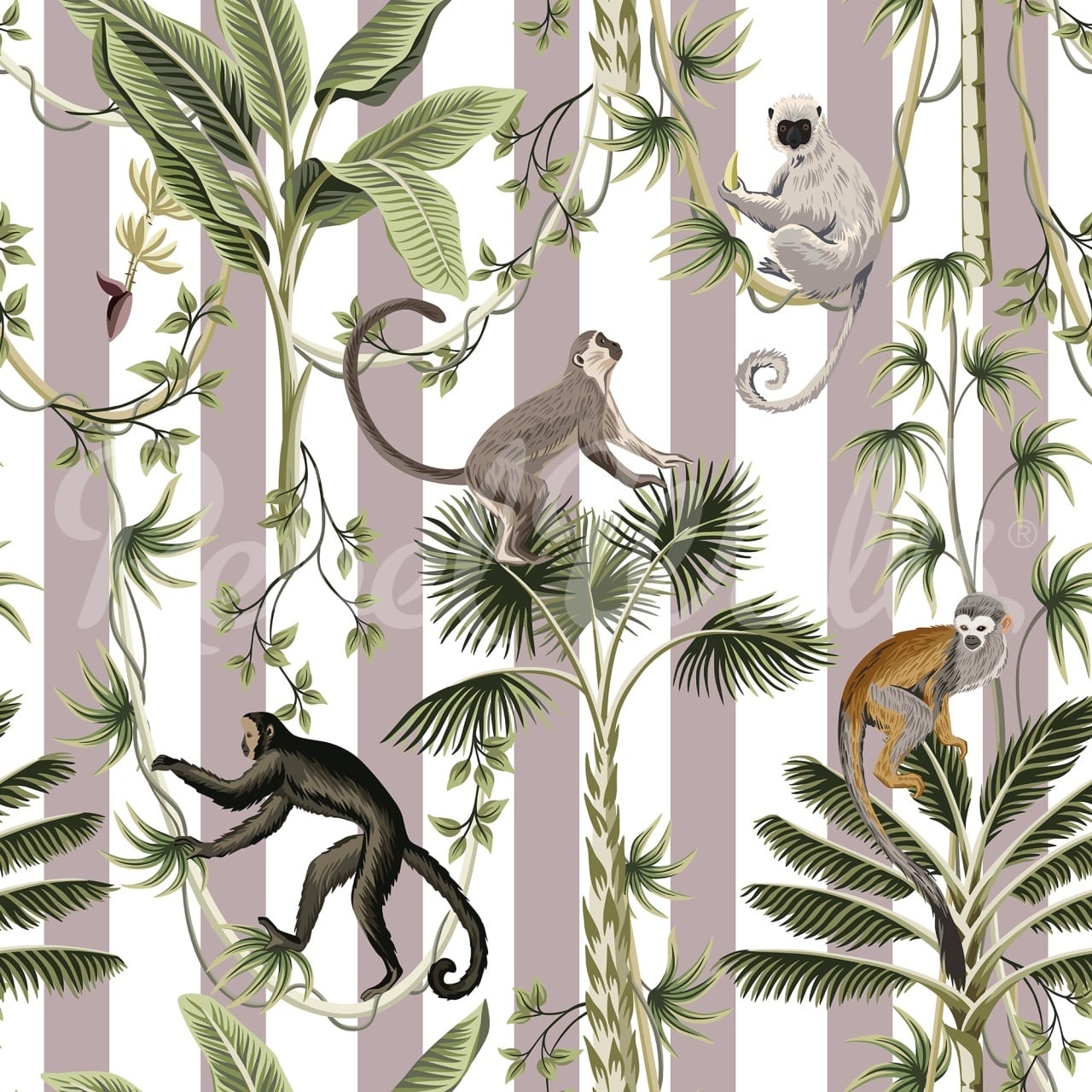 Fototapet, Monkey Stripes, Greige, Rebel Walls - 2