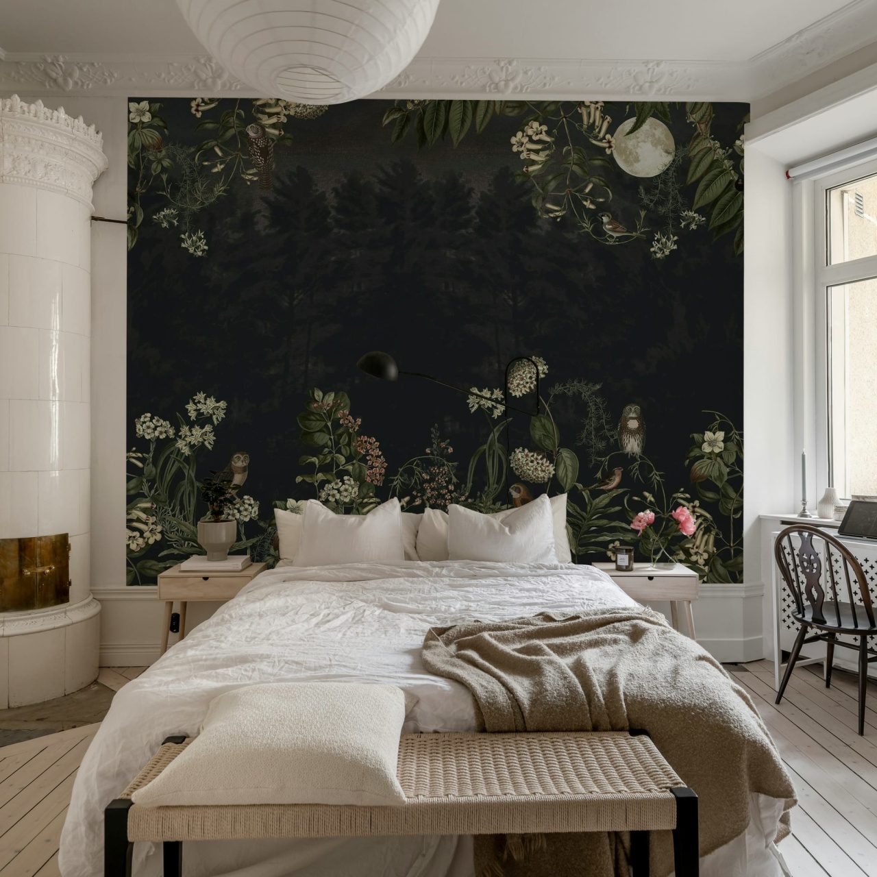 Fototapet, Owl Forest, Night, Rebel Walls