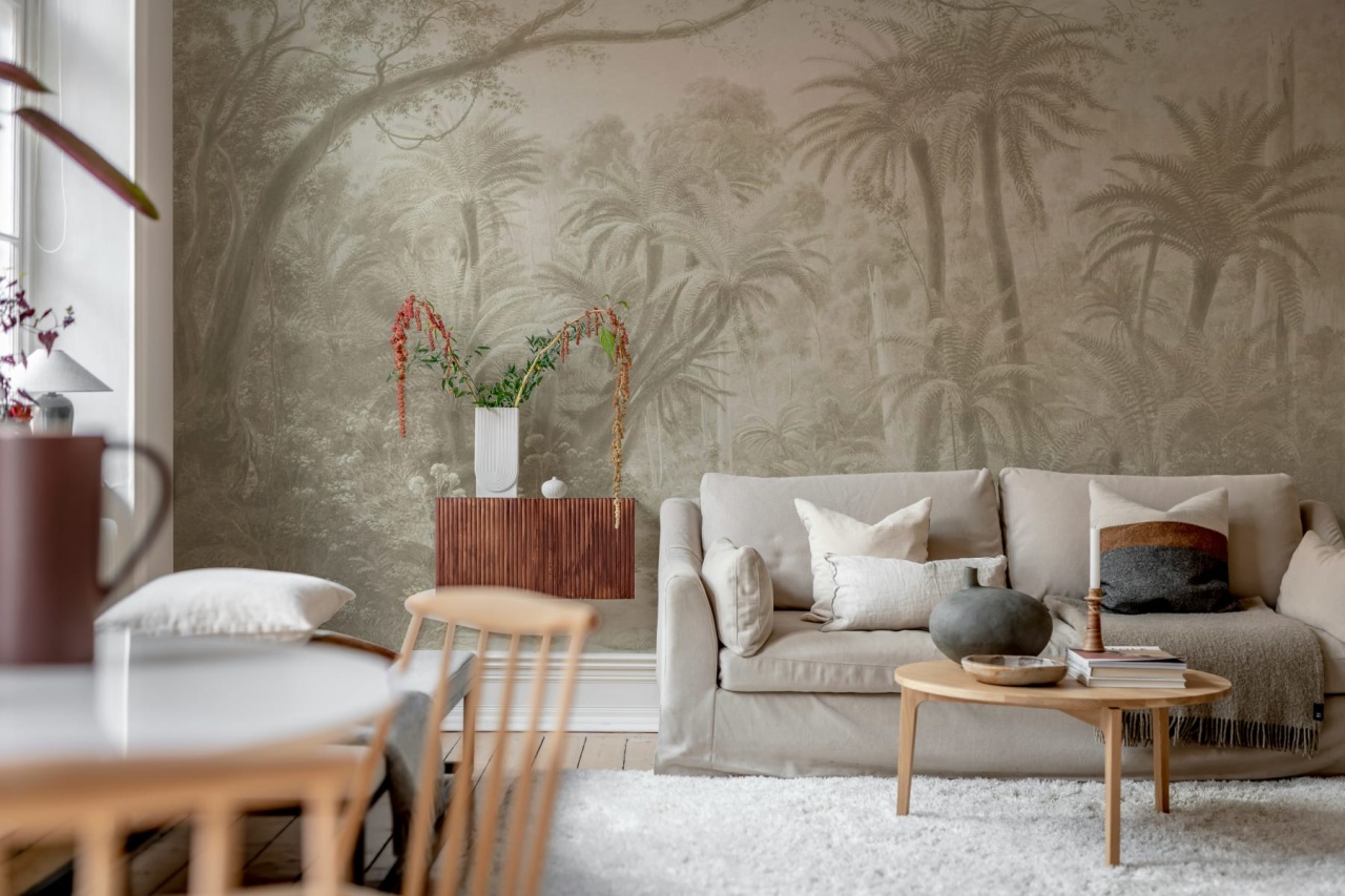 Fototapet, Palm Landscape, Beige, Rebel Walls