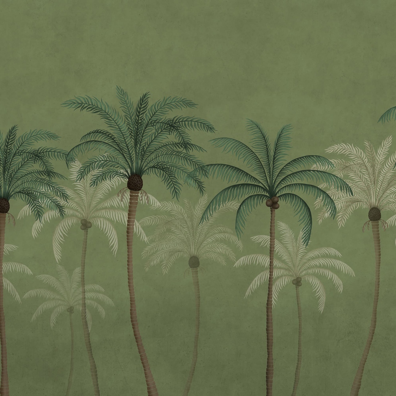 Fototapet, Palm Parade, Green, Rebel Walls - 2