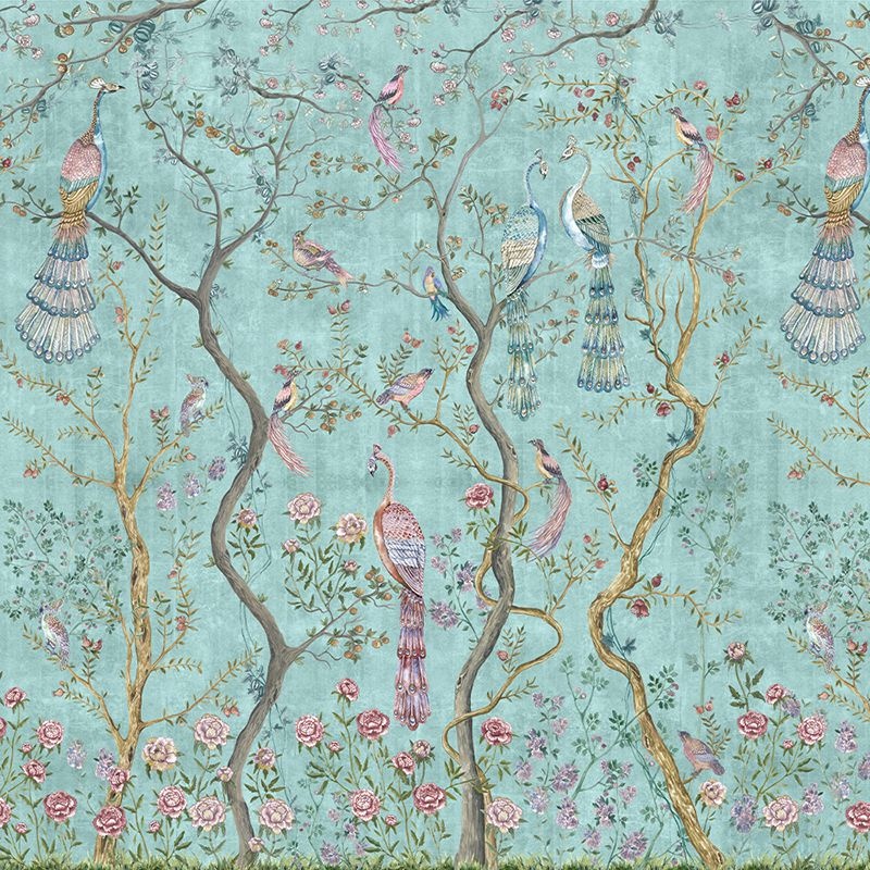 Fototapet Peacock Chinoiserie in Turquoise, VLAdiLA - 3