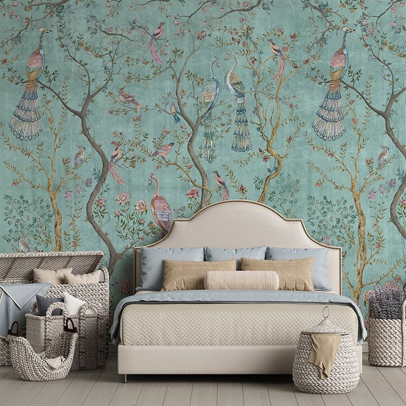 Fototapet Peacock Chinoiserie in Turquoise, VLAdiLA — imaginea 6