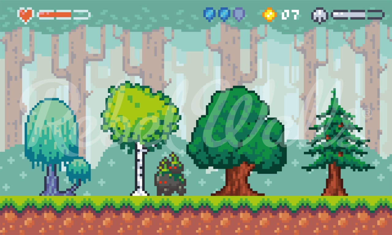 Fototapet, Pixel World, Green, Rebel Walls - 2