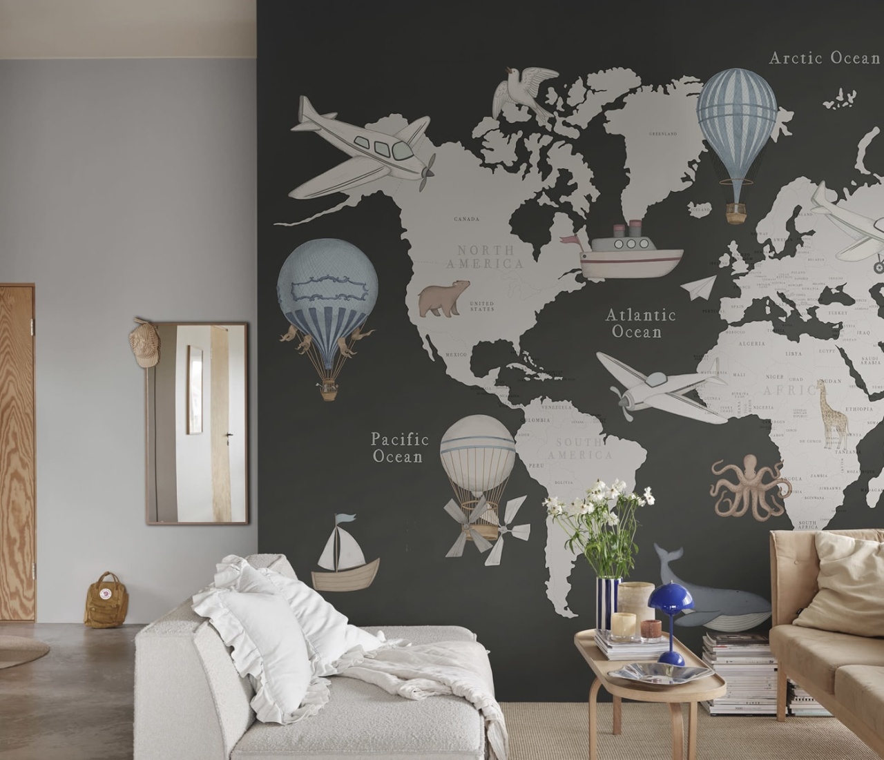 Fototapet, Playful World, Dark Blue, Rebel Walls